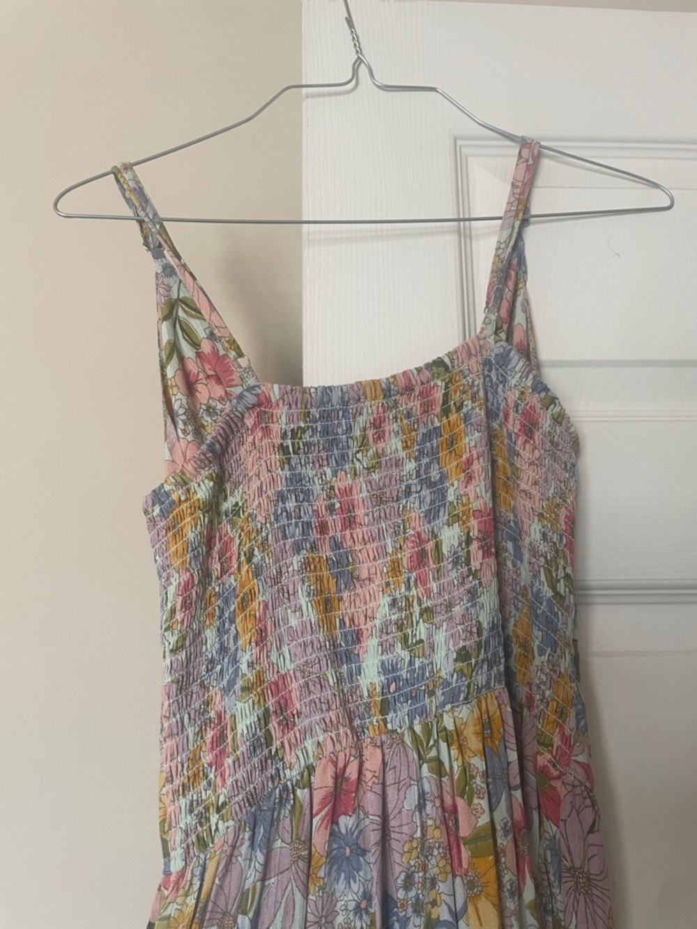 Floral Tiered Maxi Dress - Pink Floral - Picture 4 of 4